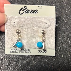 Silver and Blue Dangle Earrings
